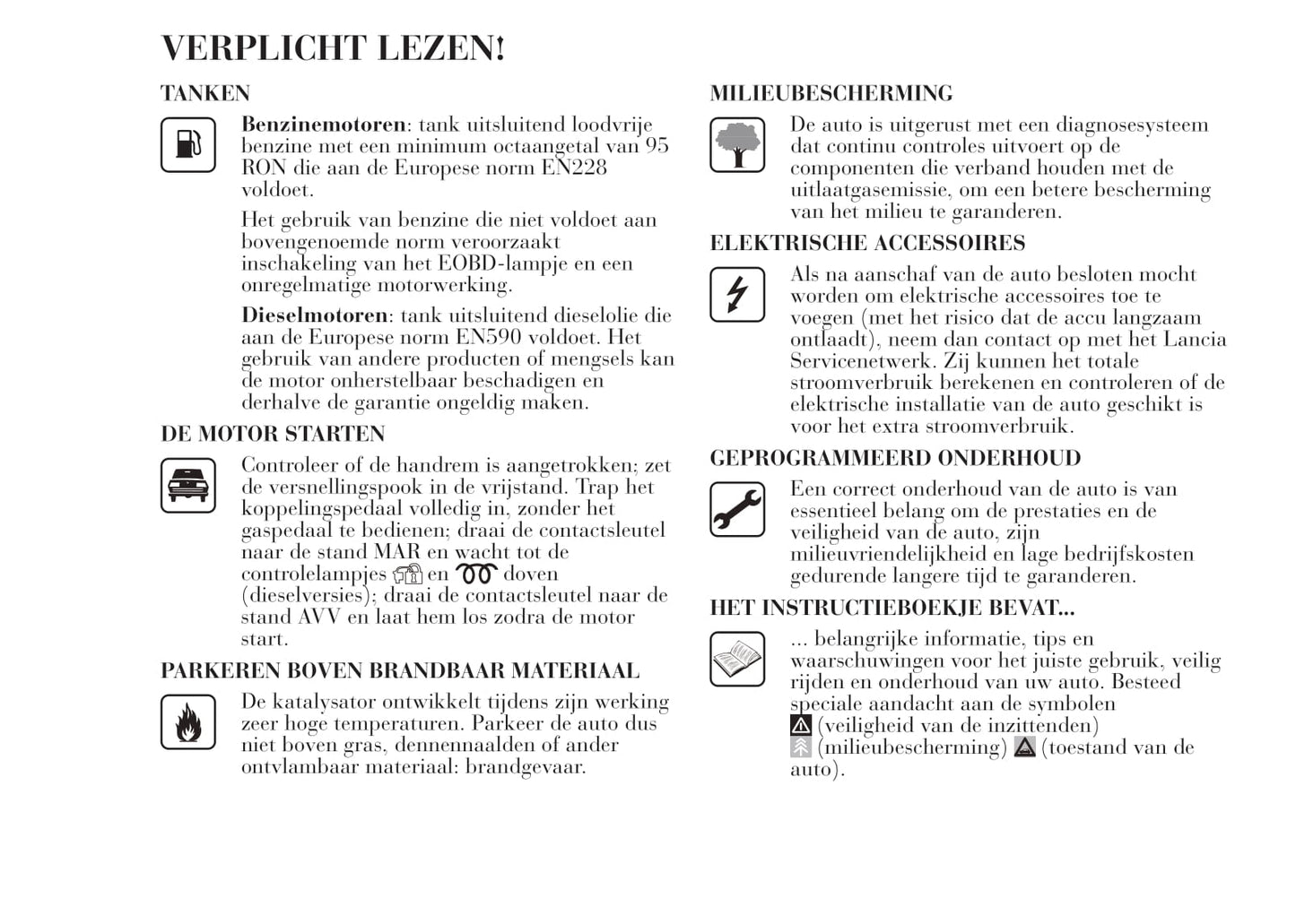 2011-2015 Lancia Ypsilon Owner's Manual | Dutch