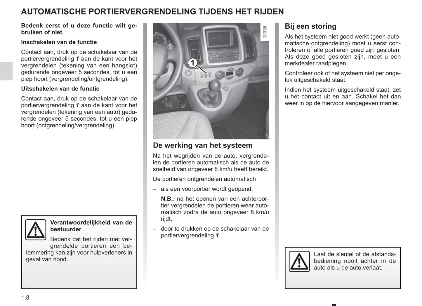 2012-2013 Renault Trafic Bedienungsanleitung | Niederländisch