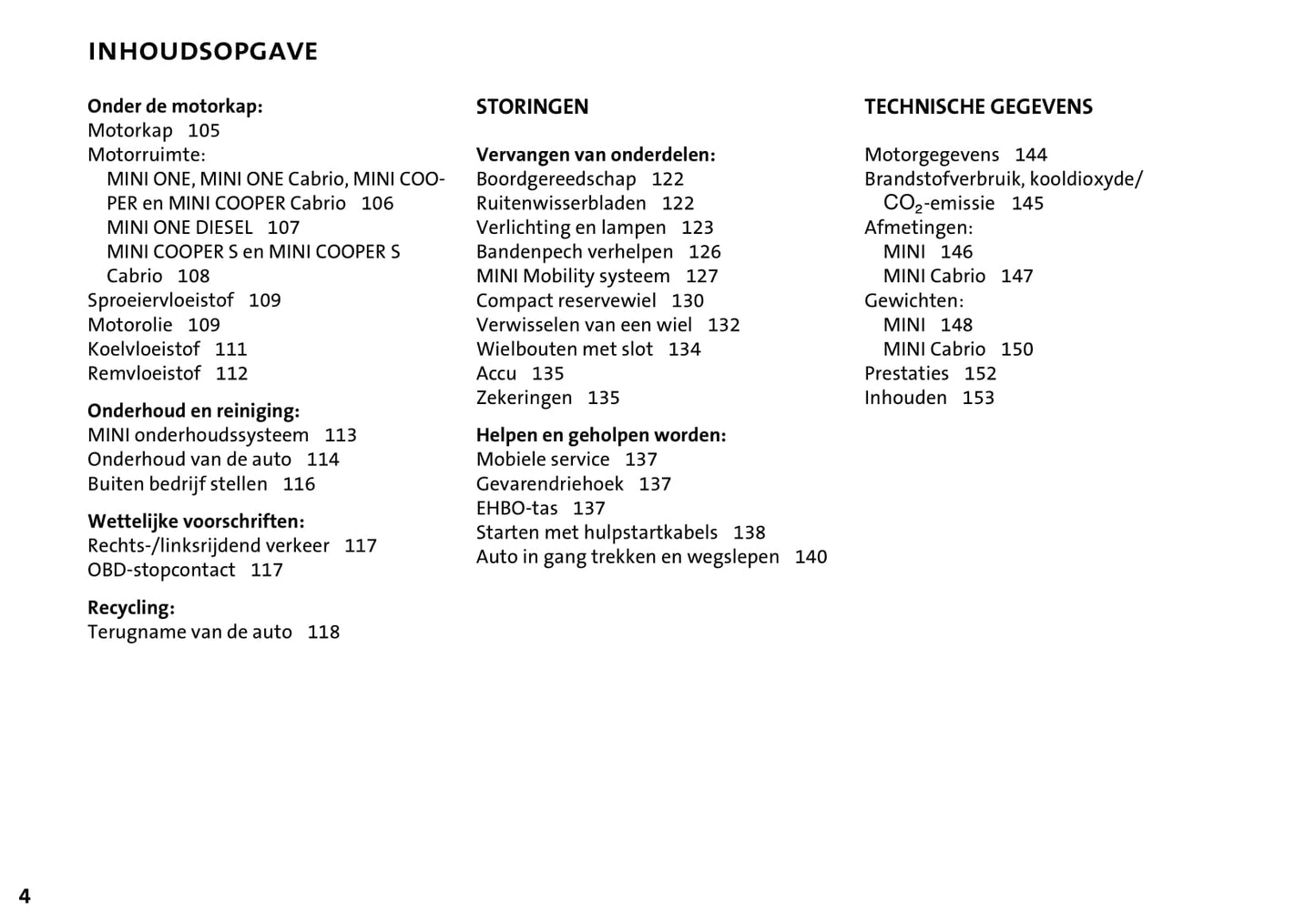2004-2009 Mini Cabrio Bedienungsanleitung | Niederländisch