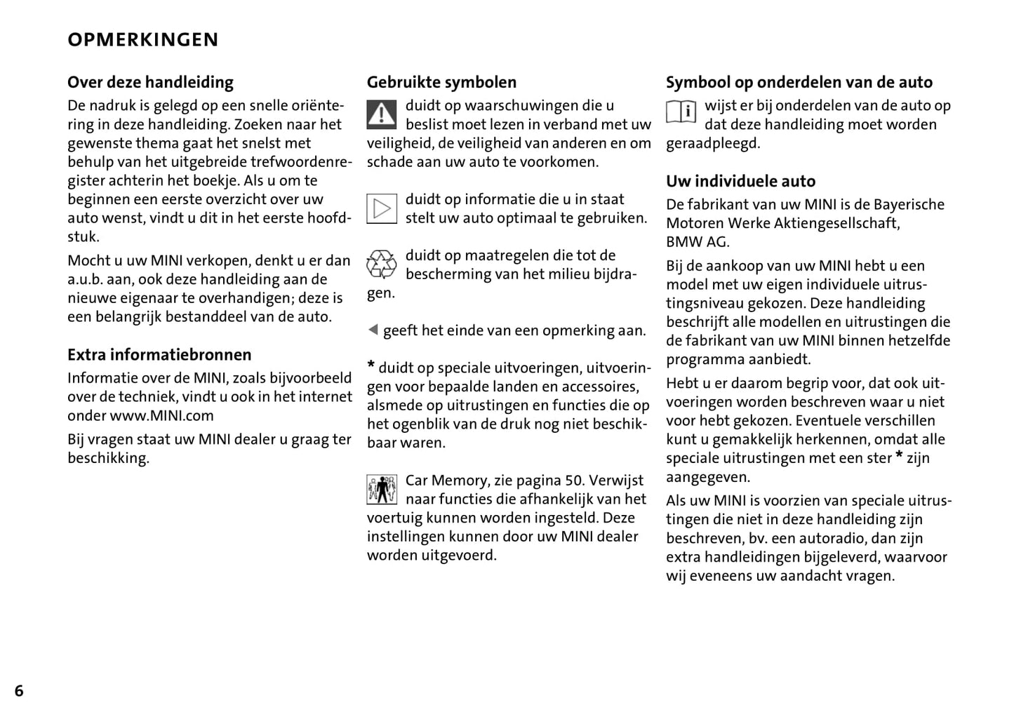 2004-2009 Mini Cabrio Bedienungsanleitung | Niederländisch