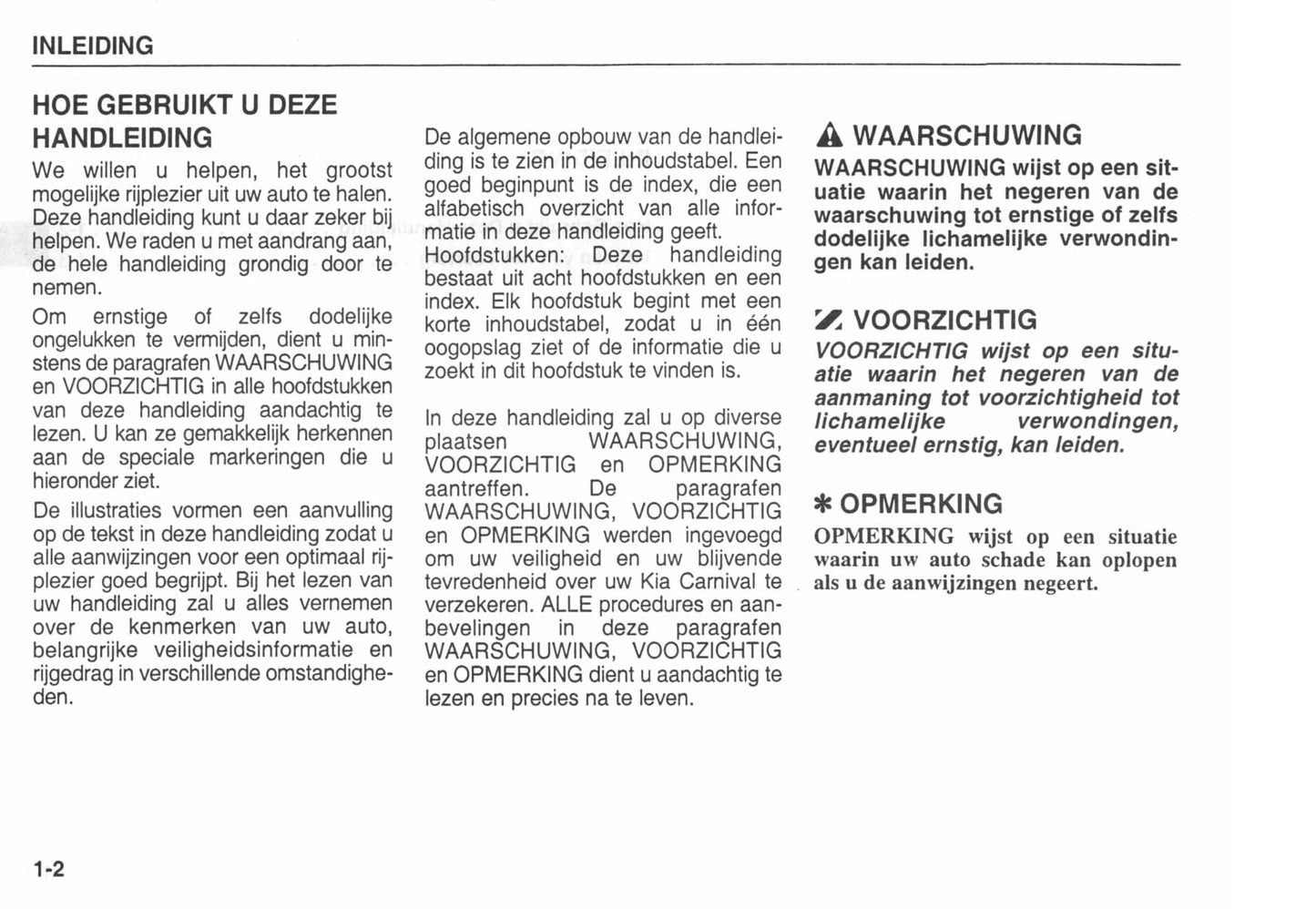 2002-2003 Kia Carens Bedienungsanleitung | Niederländisch