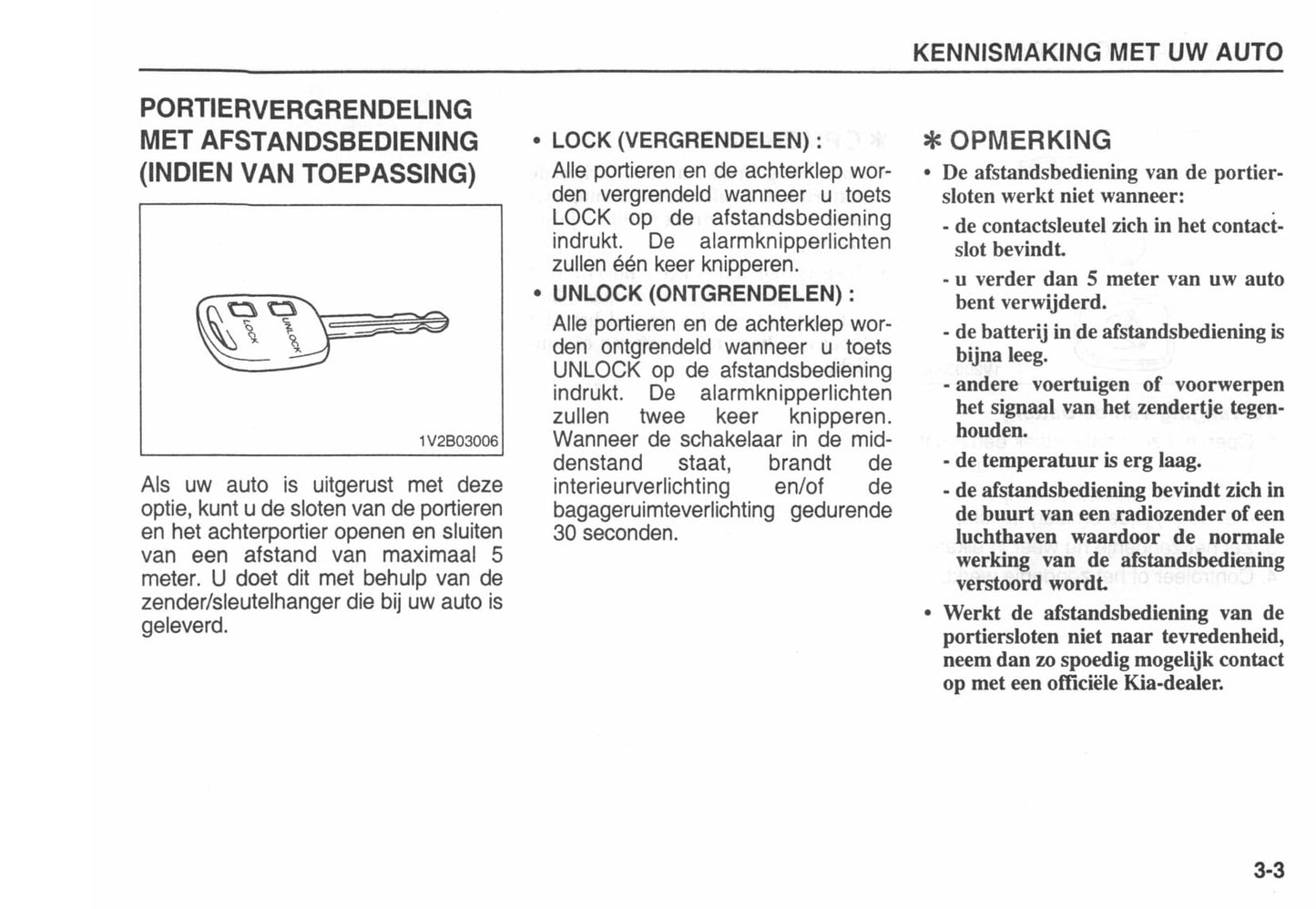 2002-2003 Kia Carens Bedienungsanleitung | Niederländisch