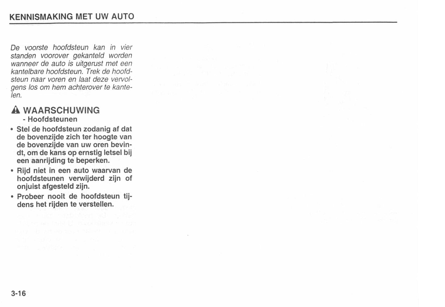 2002-2003 Kia Carens Bedienungsanleitung | Niederländisch