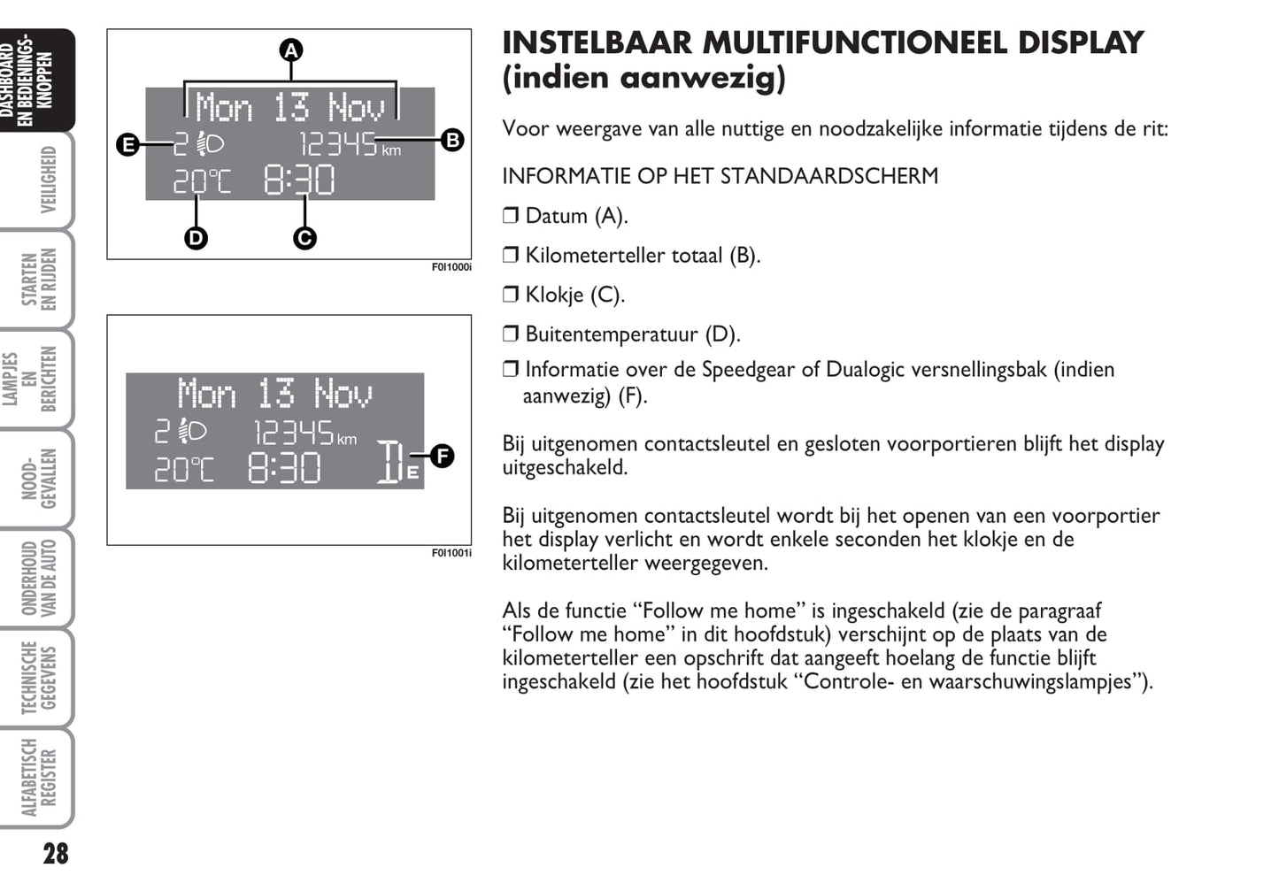 2003-2004 Fiat Punto Owner's Manual | Dutch