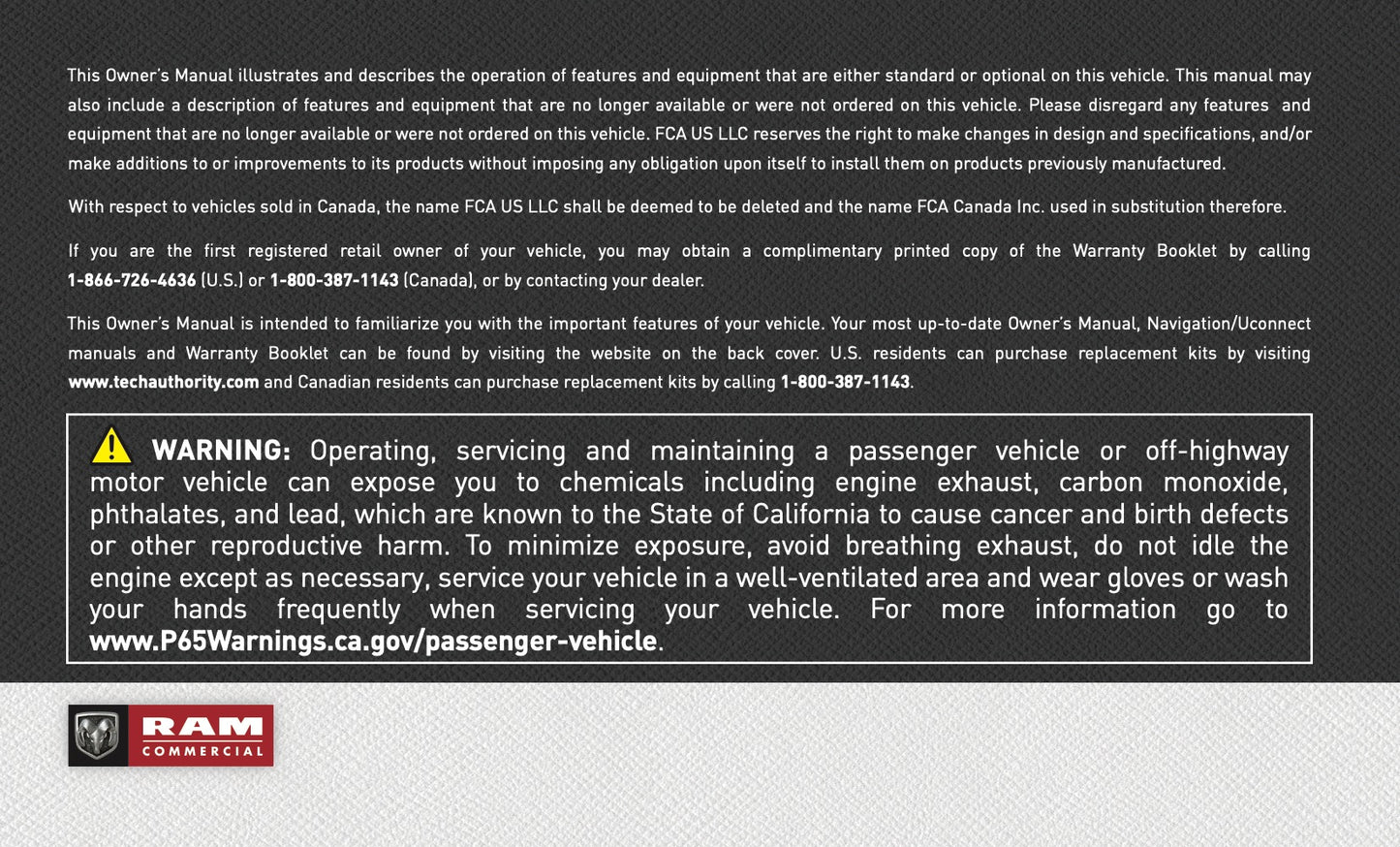 2020 Ram ProMaster 1500/ProMaster 2500/ProMaster 3500 Owner's Manual | English
