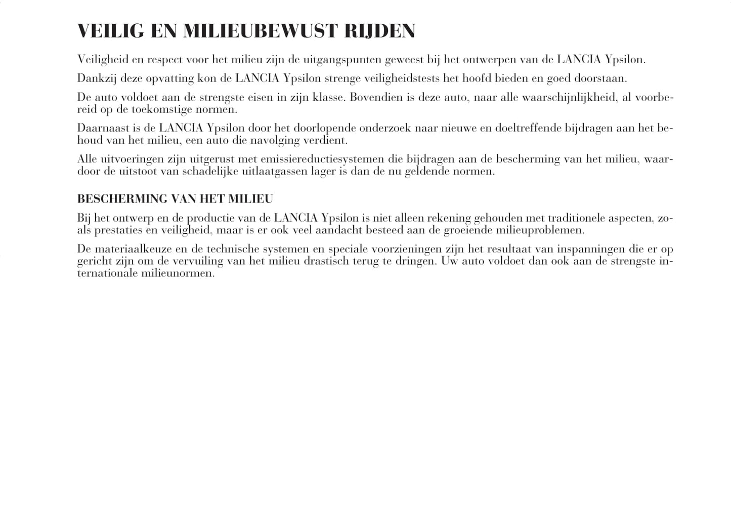 2006-2010 Lancia Ypsilon Owner's Manual | Dutch
