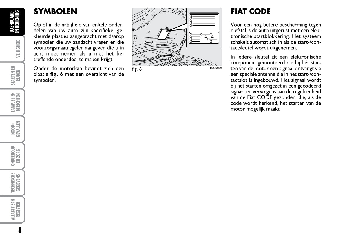 2008-2009 Fiat Bravo Owner's Manual | Dutch