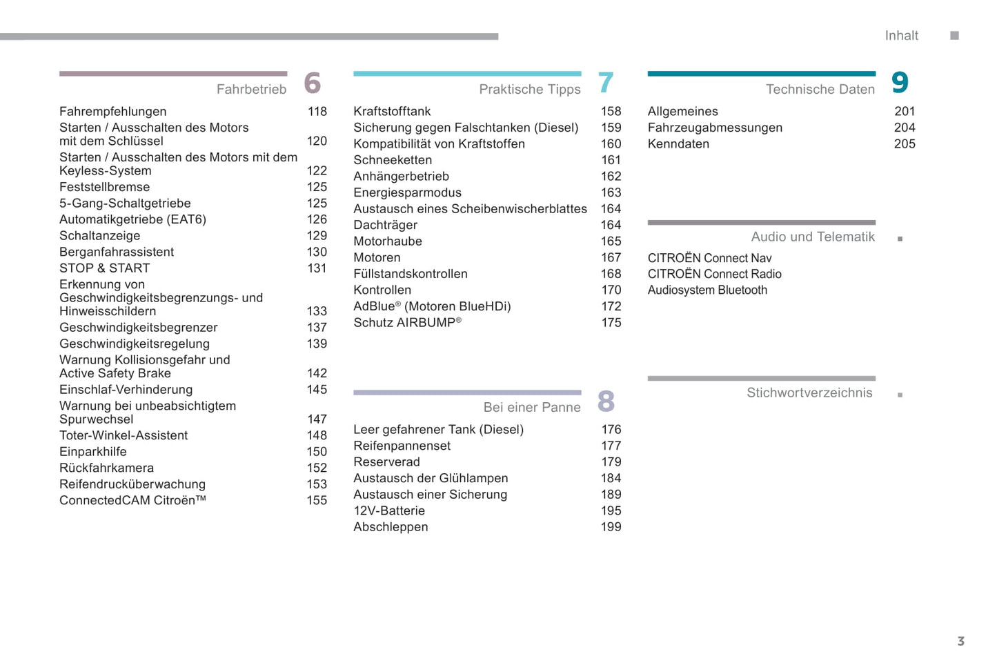 2017-2019 Citroën C3 Bedienungsanleitung | Deutsch