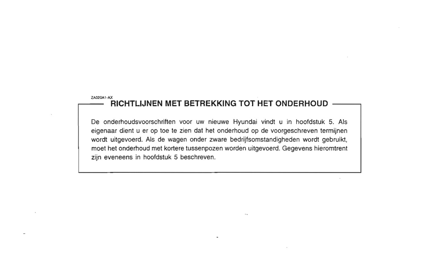 2001-2002 Hyundai Santa Fe Owner's Manual | Dutch