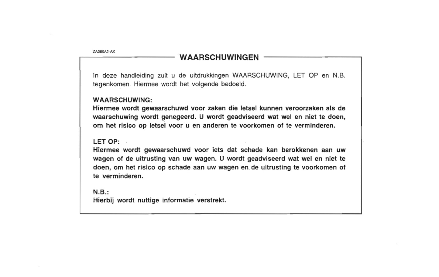 2001-2002 Hyundai Santa Fe Owner's Manual | Dutch