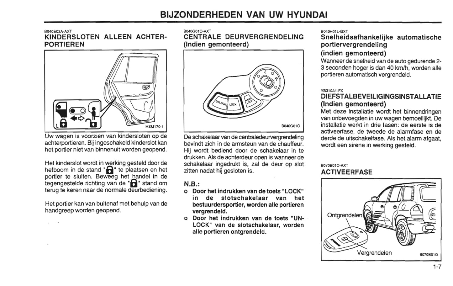 2001-2002 Hyundai Santa Fe Owner's Manual | Dutch