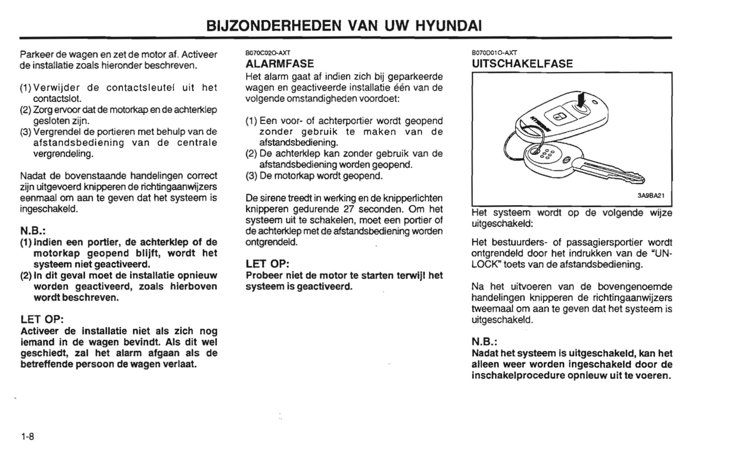 2001-2002 Hyundai Santa Fe Owner's Manual | Dutch