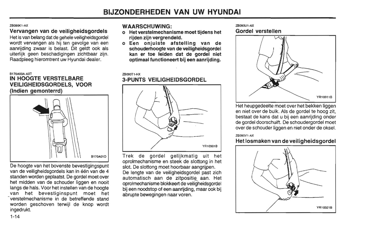 2001-2002 Hyundai Santa Fe Owner's Manual | Dutch