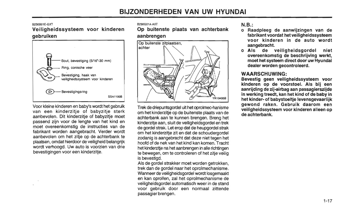 2001-2002 Hyundai Santa Fe Owner's Manual | Dutch