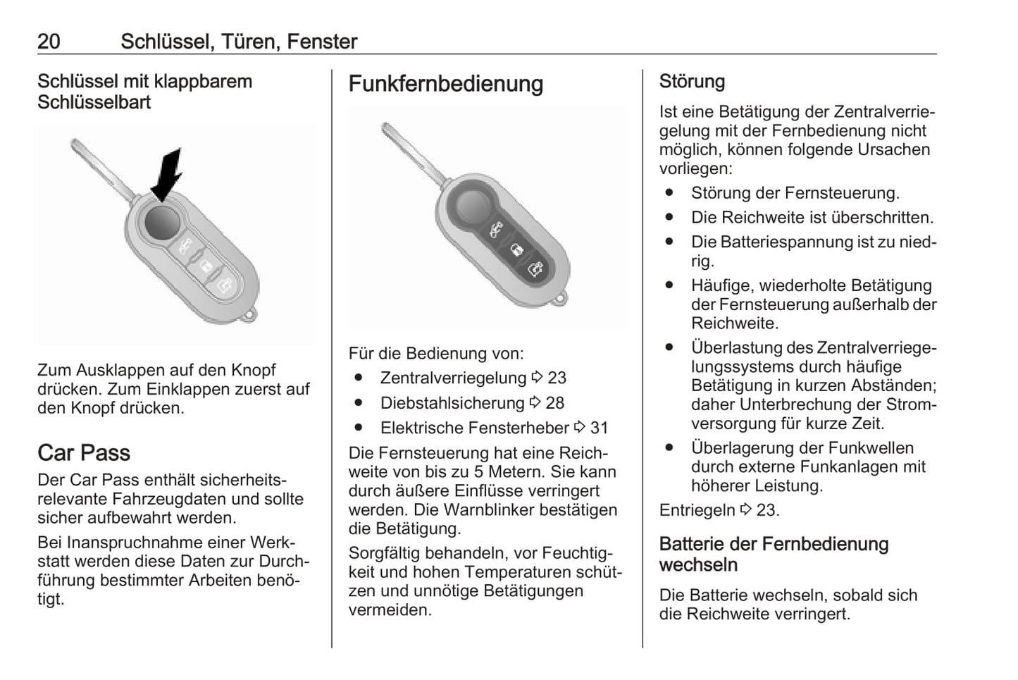 2017-2018 Opel Combo Owner's Manual | German