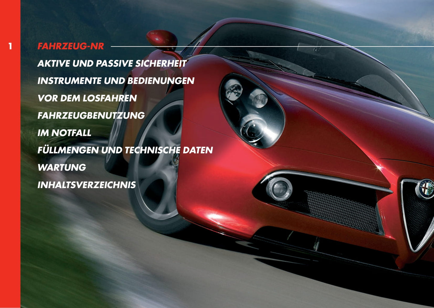 2008 Alfa Romeo 8C Competizione Owner's Manual | German