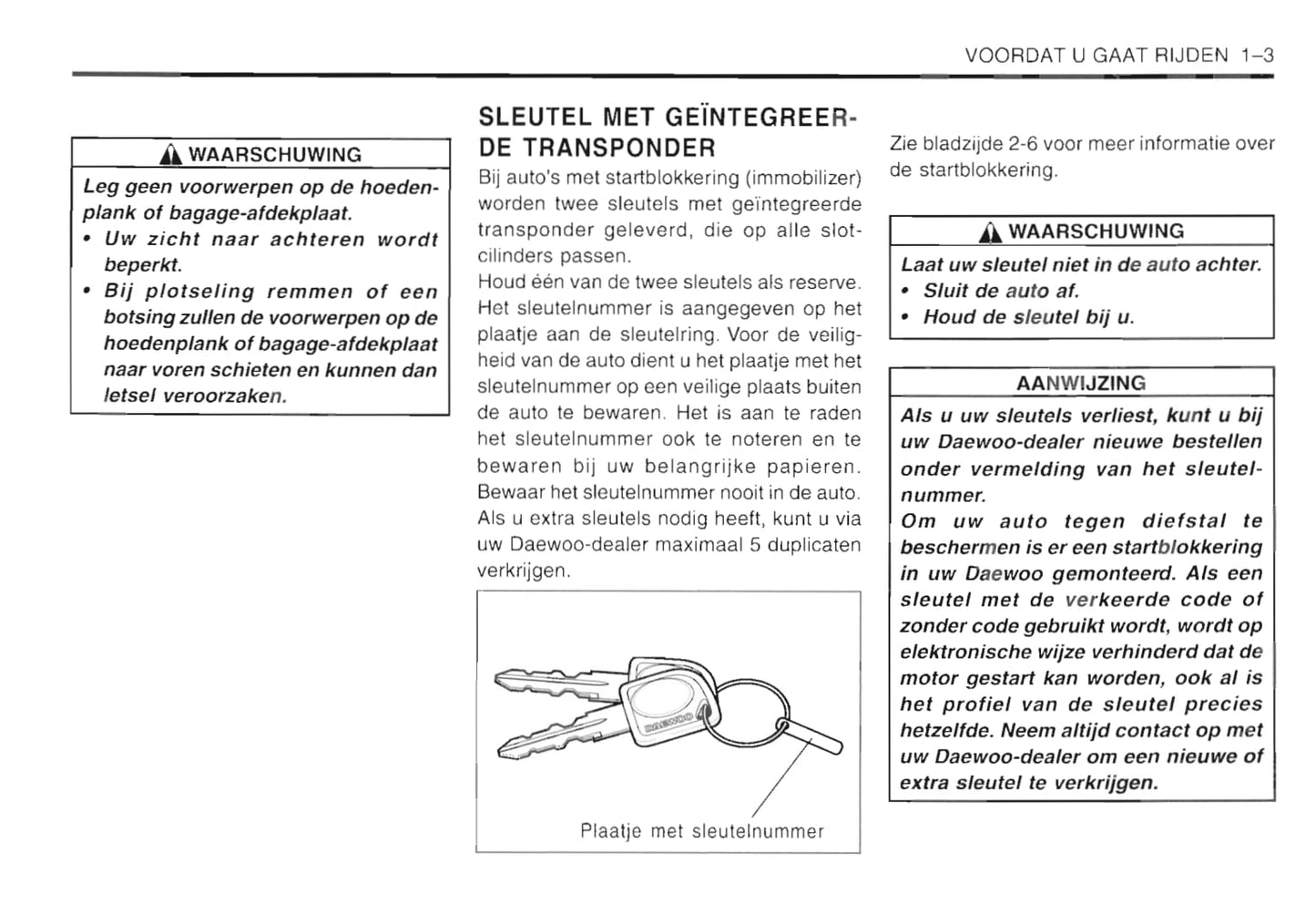 2001-2005 Daewoo Matiz Bedienungsanleitung | Niederländisch