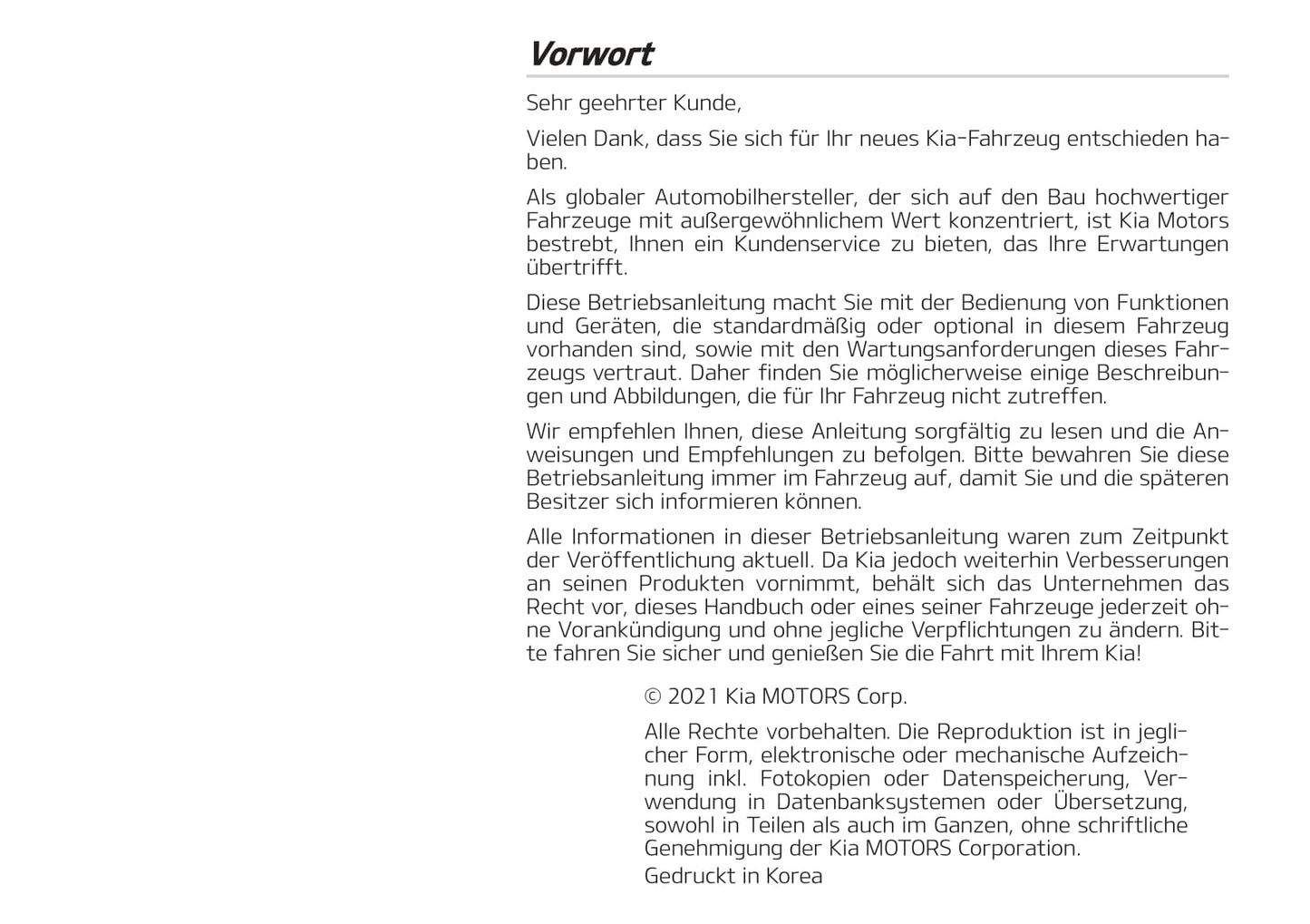 2021-2022 Kia e-Niro Bedienungsanleitung | Deutsch
