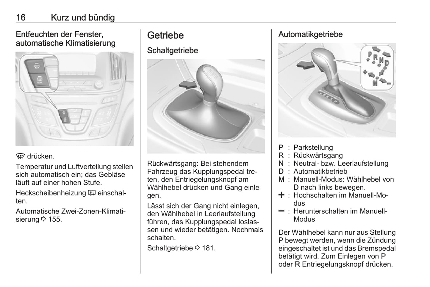 2016 Opel Insignia/Insignia Sports Tourer Owner's Manual | German