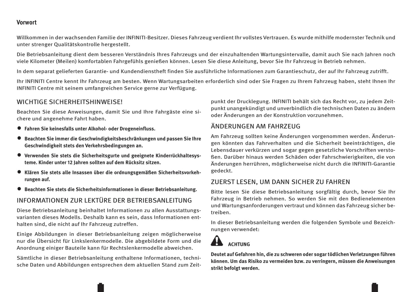2016-2017 Infiniti QX70 Owner's Manual | German