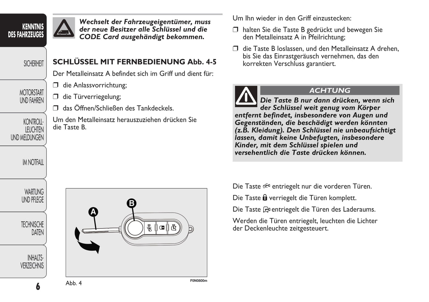 2013-2014 Fiat Ducato Euro 4 Bedienungsanleitung | Deutsch