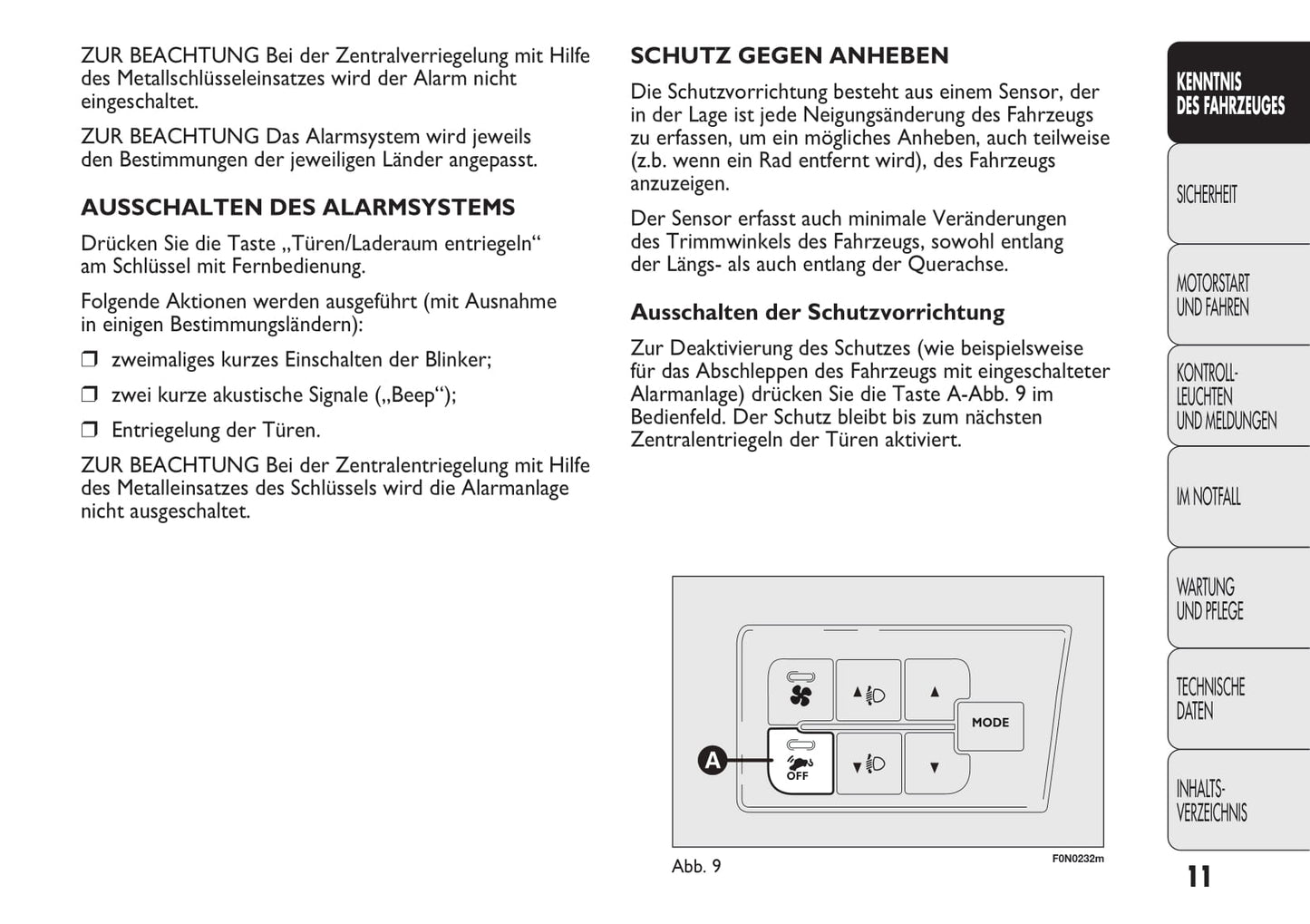 2013-2014 Fiat Ducato Euro 4 Bedienungsanleitung | Deutsch