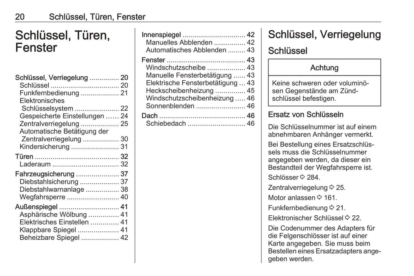 2020-2021 Opel Astra Owner's Manual | German