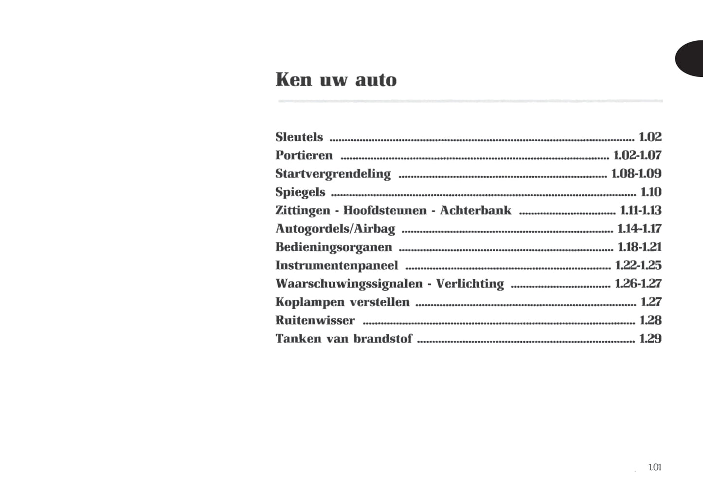 1998-1999 Renault Trafic Bedienungsanleitung | Niederländisch