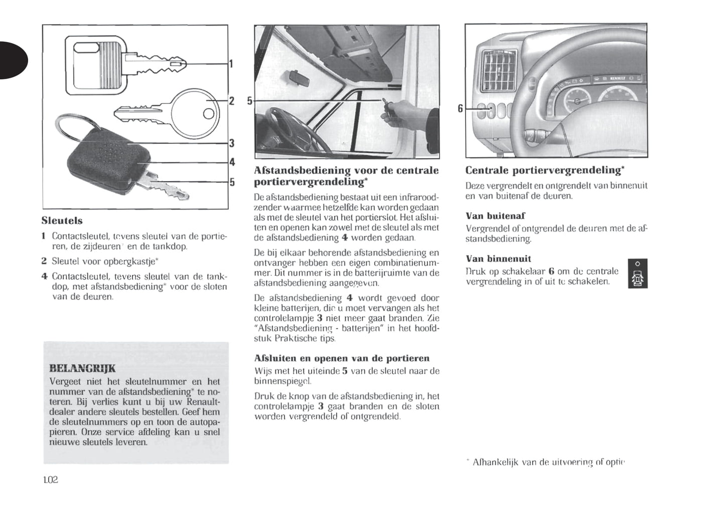 1998-1999 Renault Trafic Bedienungsanleitung | Niederländisch