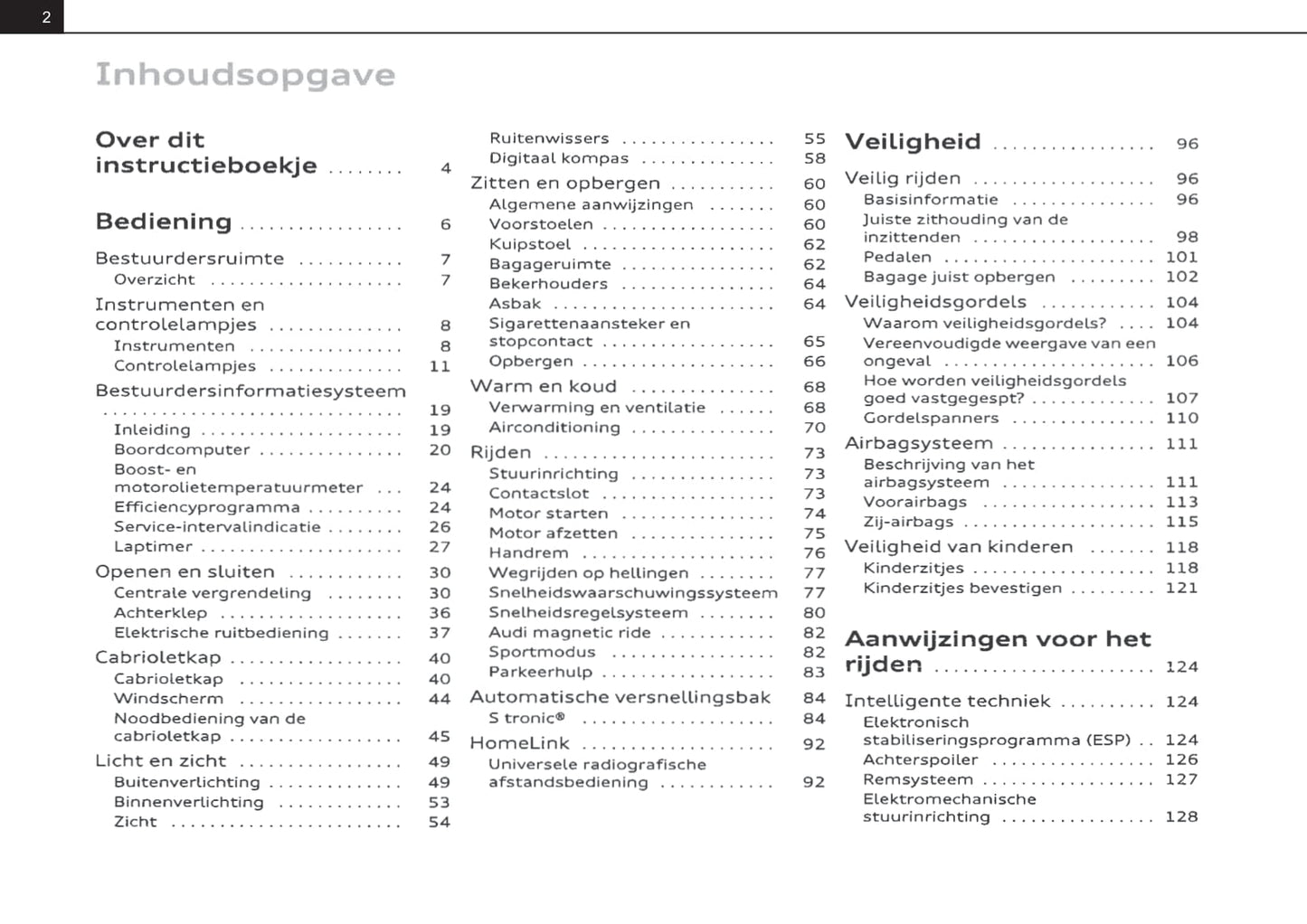 2008-2014 Audi TT Bedienungsanleitung | Niederländisch