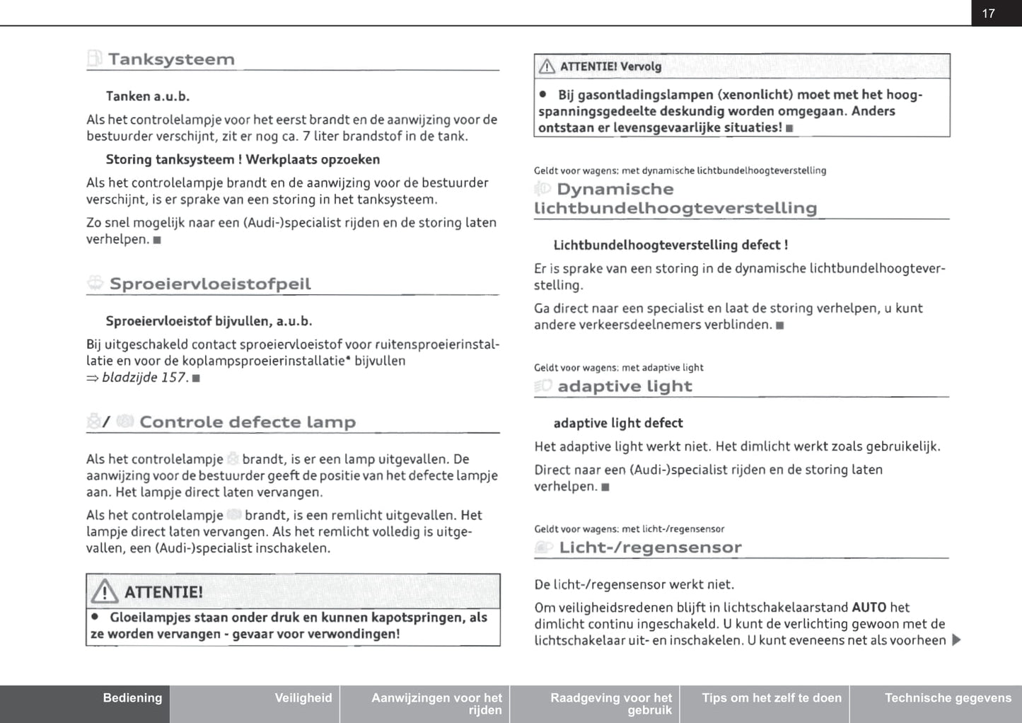 2008-2014 Audi TT Bedienungsanleitung | Niederländisch
