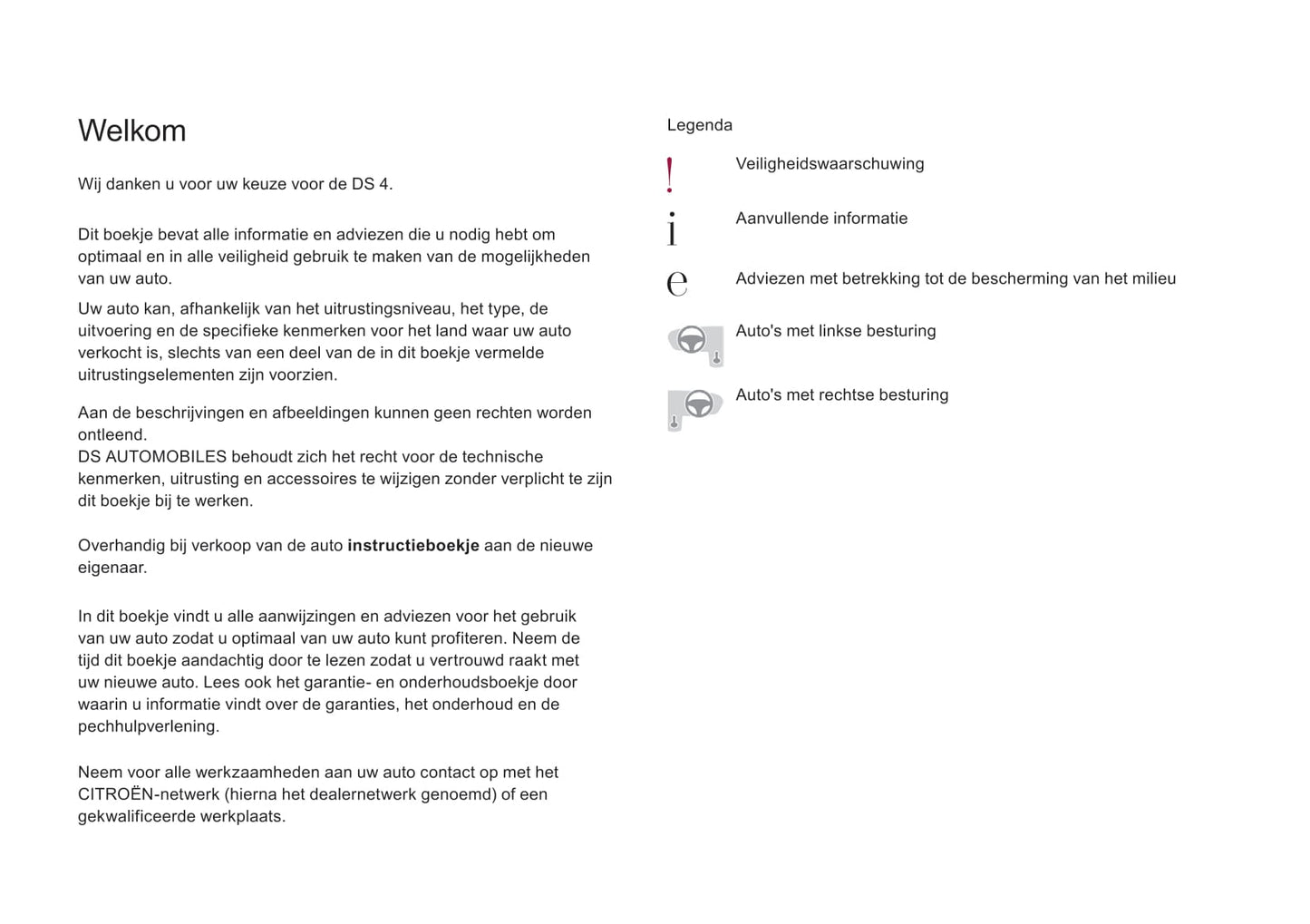 2017-2018 DS Automobiles DS 4 Owner's Manual | Dutch