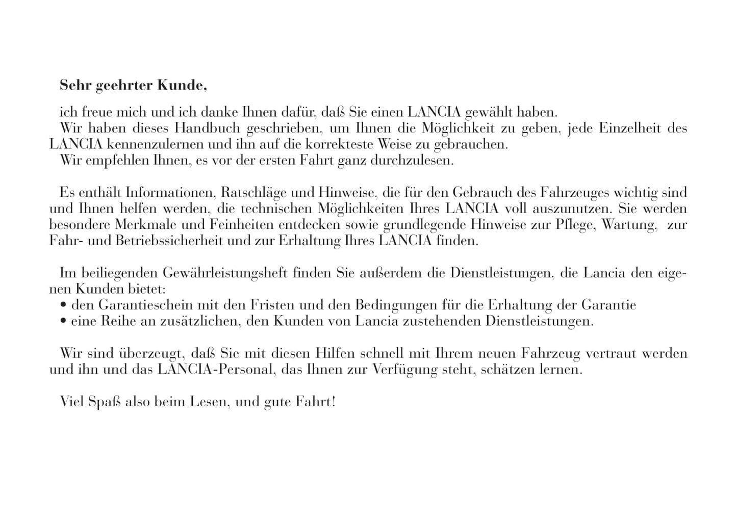 2001-2005 Lancia Lybra Bedienungsanleitung | Deutsch