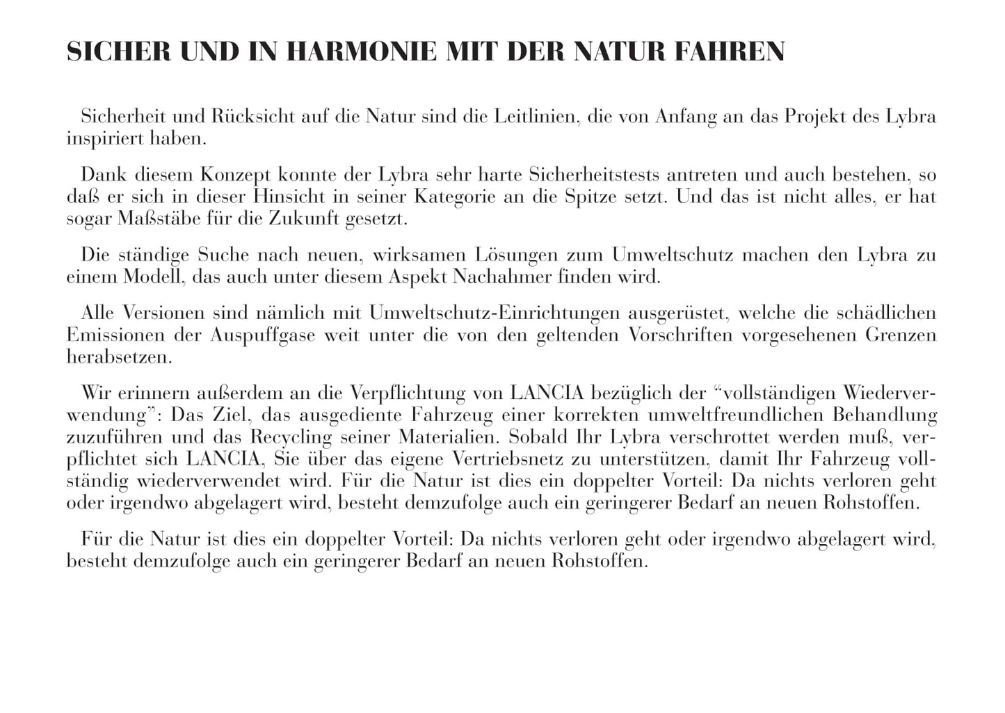 2001-2005 Lancia Lybra Bedienungsanleitung | Deutsch