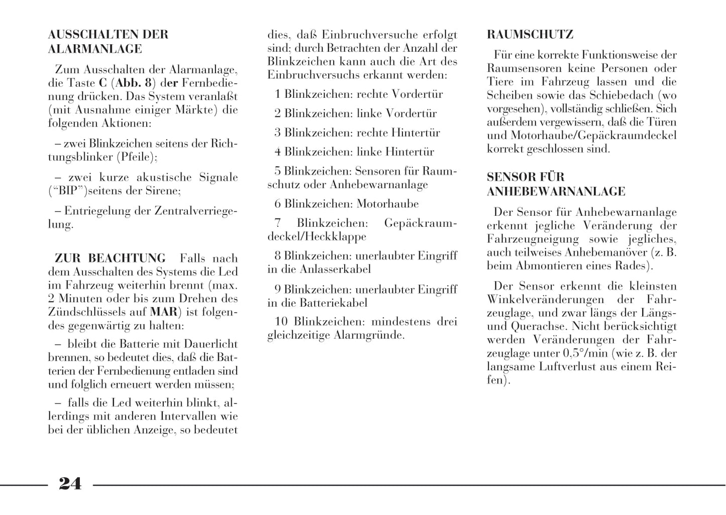 2001-2005 Lancia Lybra Bedienungsanleitung | Deutsch