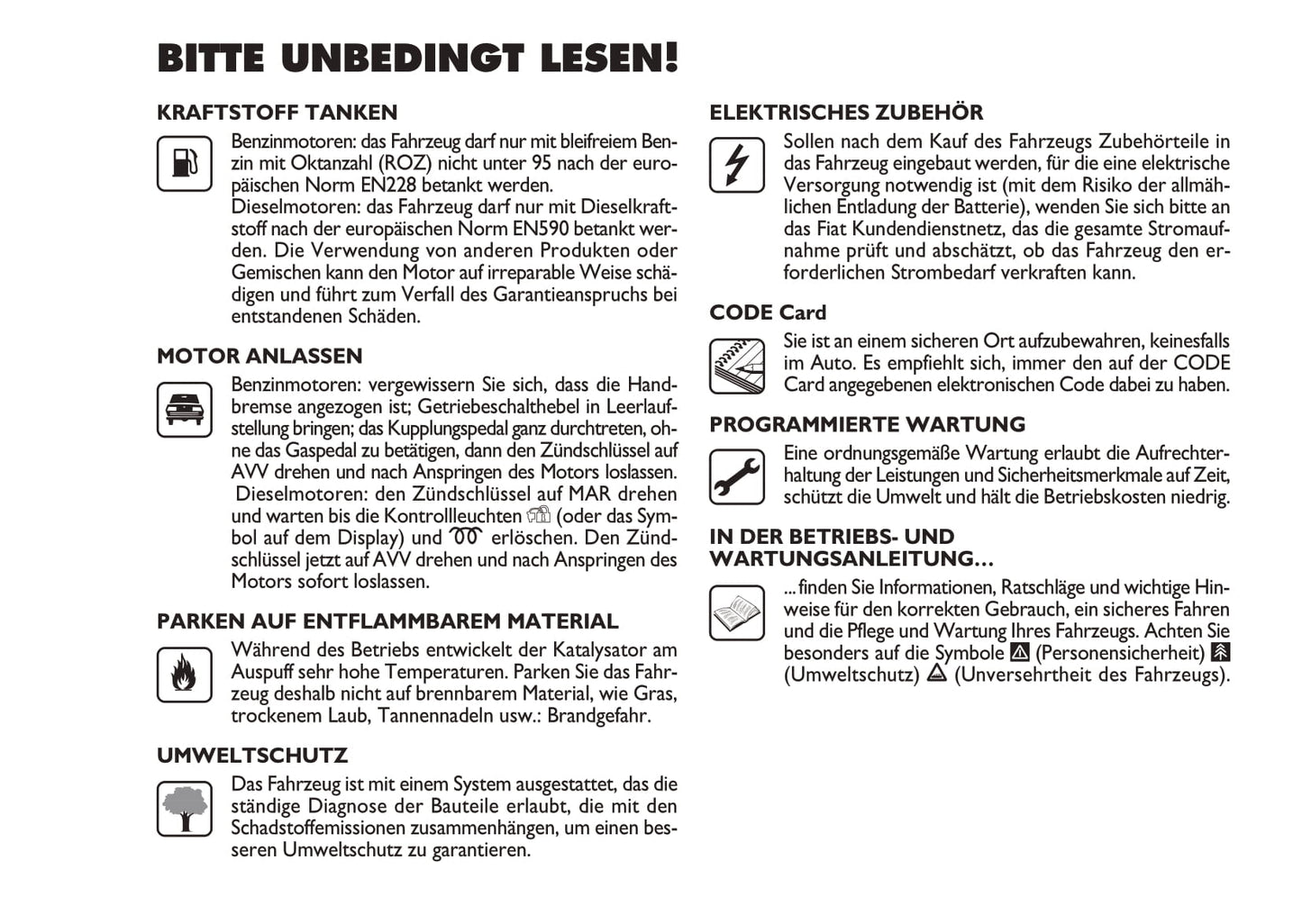 2011-2012 Fiat Panda Bedienungsanleitung | Deutsch