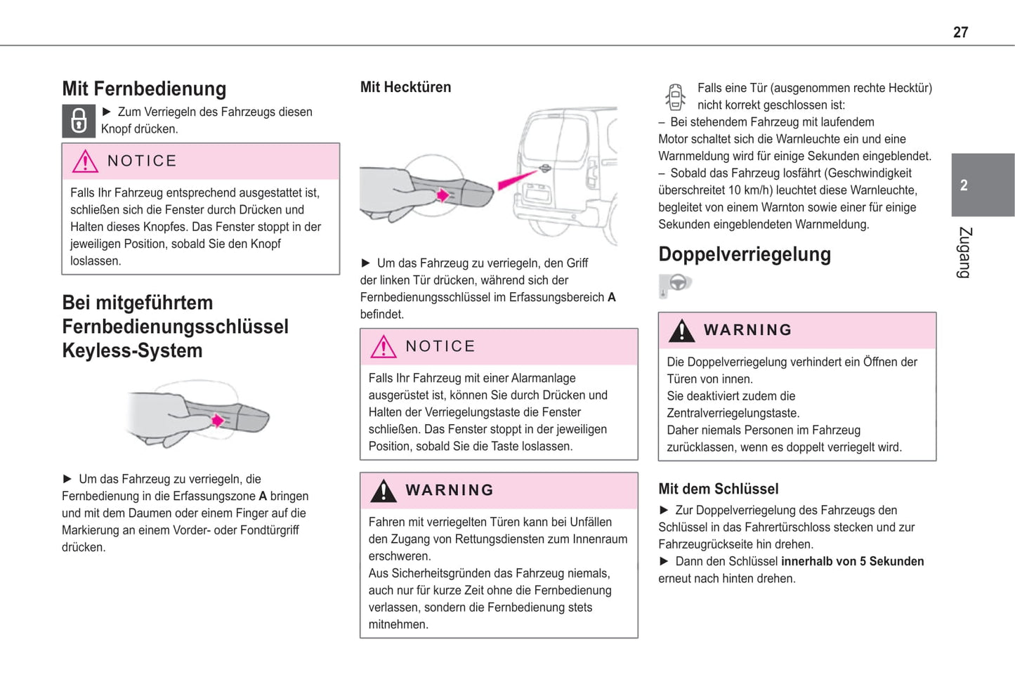 2020-2021 Toyota Proace City Verso Bedienungsanleitung | Deutsch