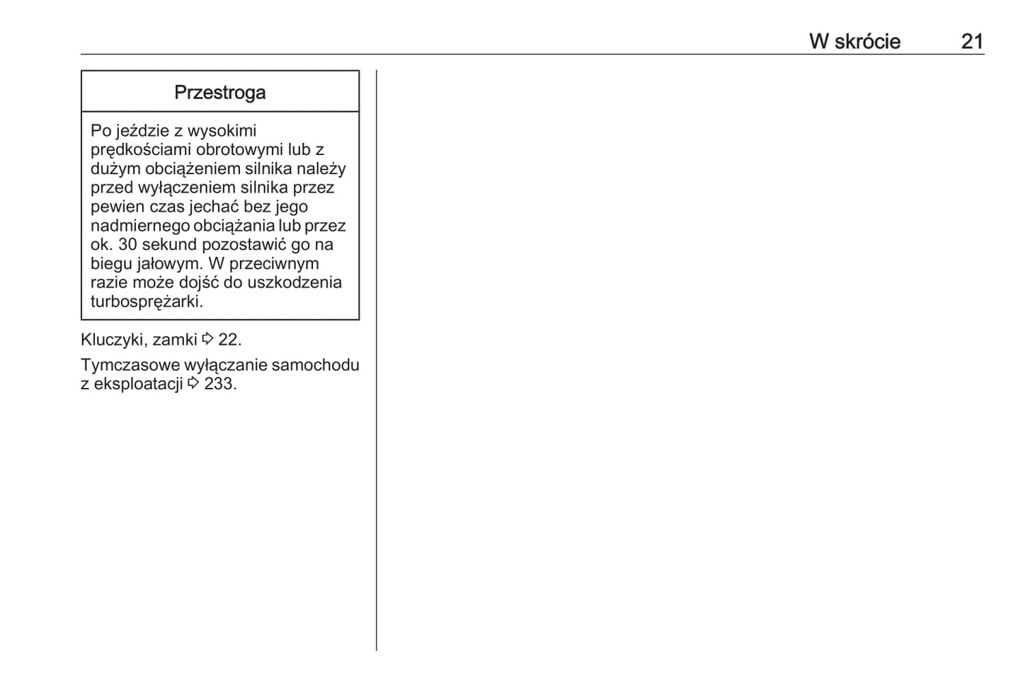 2020-2021 Opel Zafira Life Owner's Manual | Polish