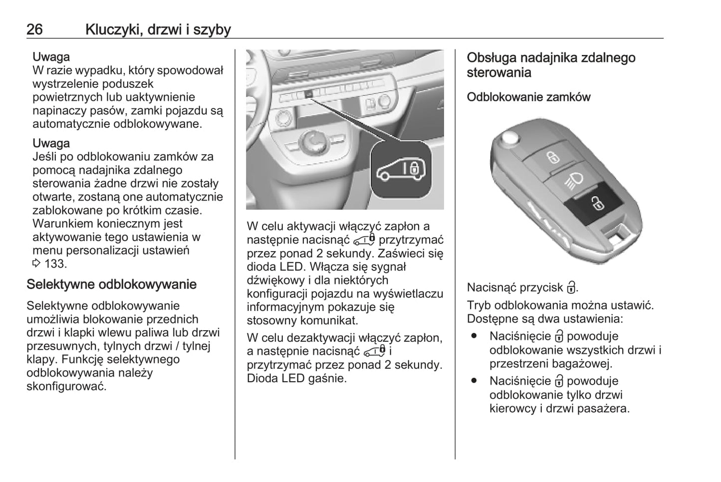 2020-2021 Opel Zafira Life Owner's Manual | Polish