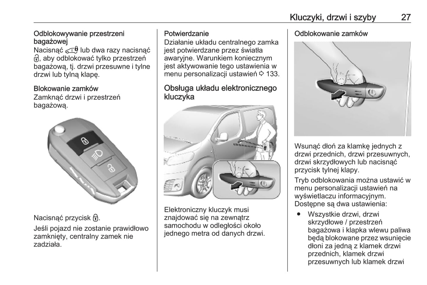 2020-2021 Opel Zafira Life Owner's Manual | Polish