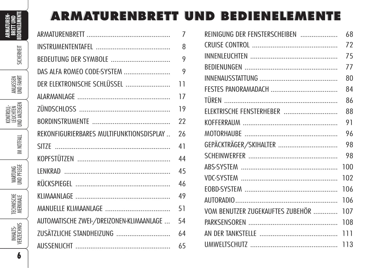 2005-2008 Alfa Romeo Brera Bedienungsanleitung | Deutsch