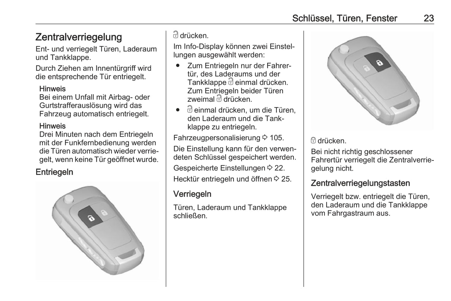 2017-2018 Opel Adam Owner's Manual | German