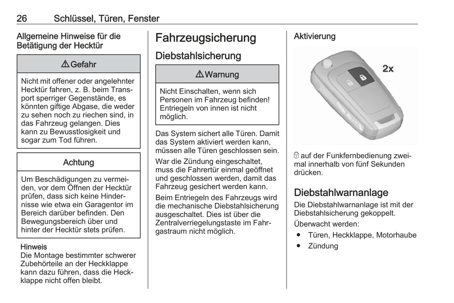 2017-2018 Opel Adam Owner's Manual | German