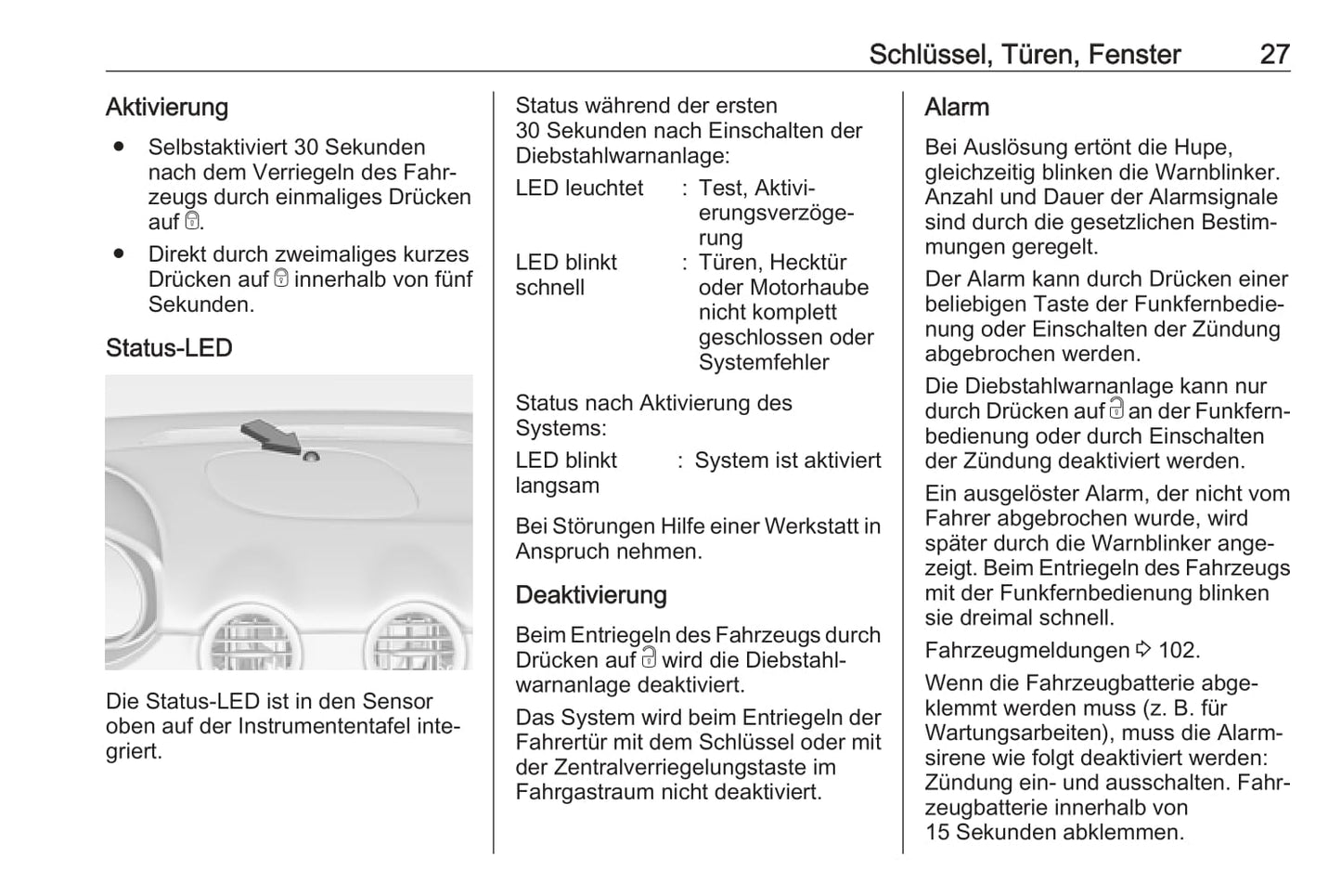2017-2018 Opel Adam Owner's Manual | German
