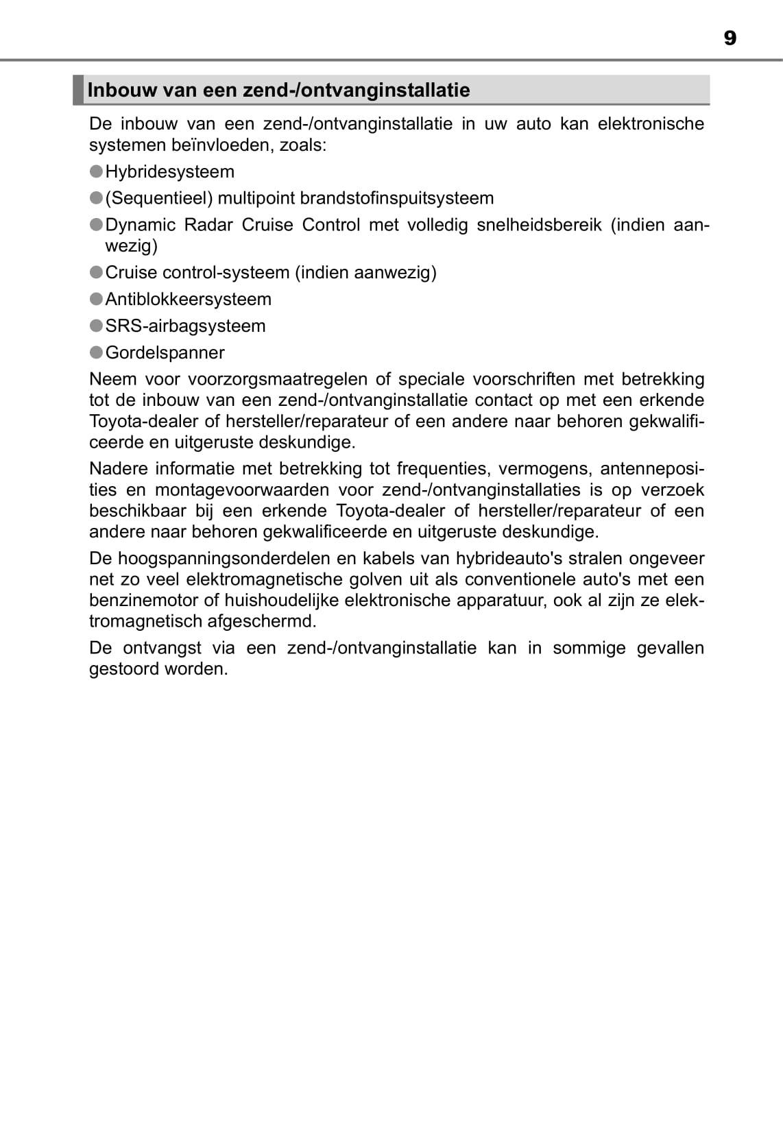 2016-2018 Toyota C-HR Hybrid Bedienungsanleitung | Niederländisch
