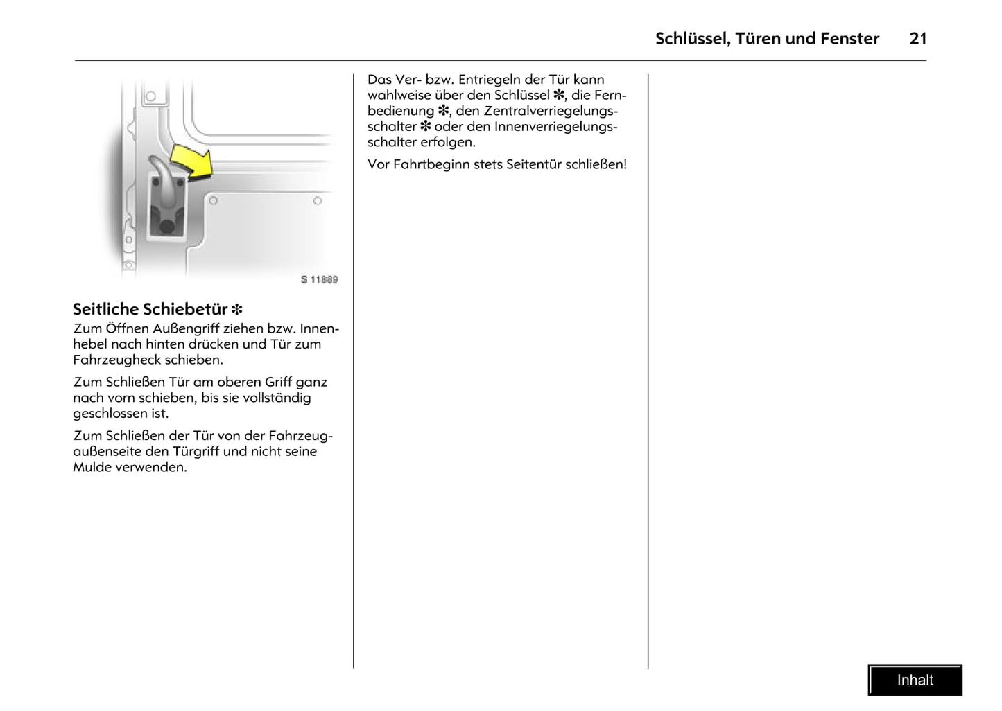 2009-2010 Opel Movano Owner's Manual | German