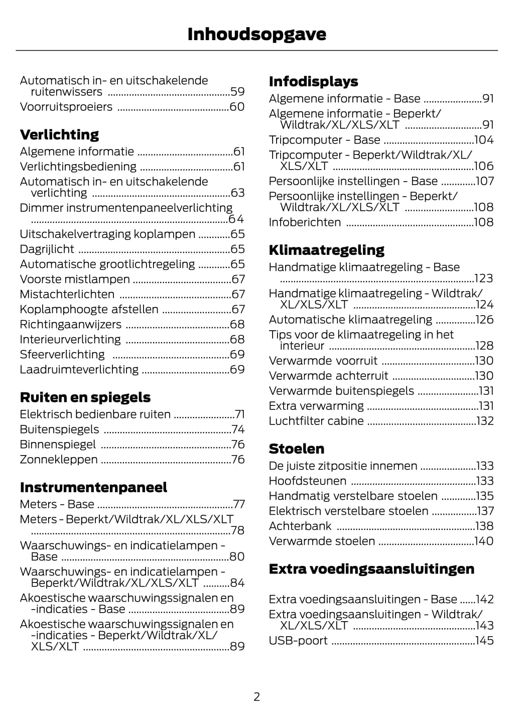 2019-2020 Ford Ranger Owner's Manual | Dutch