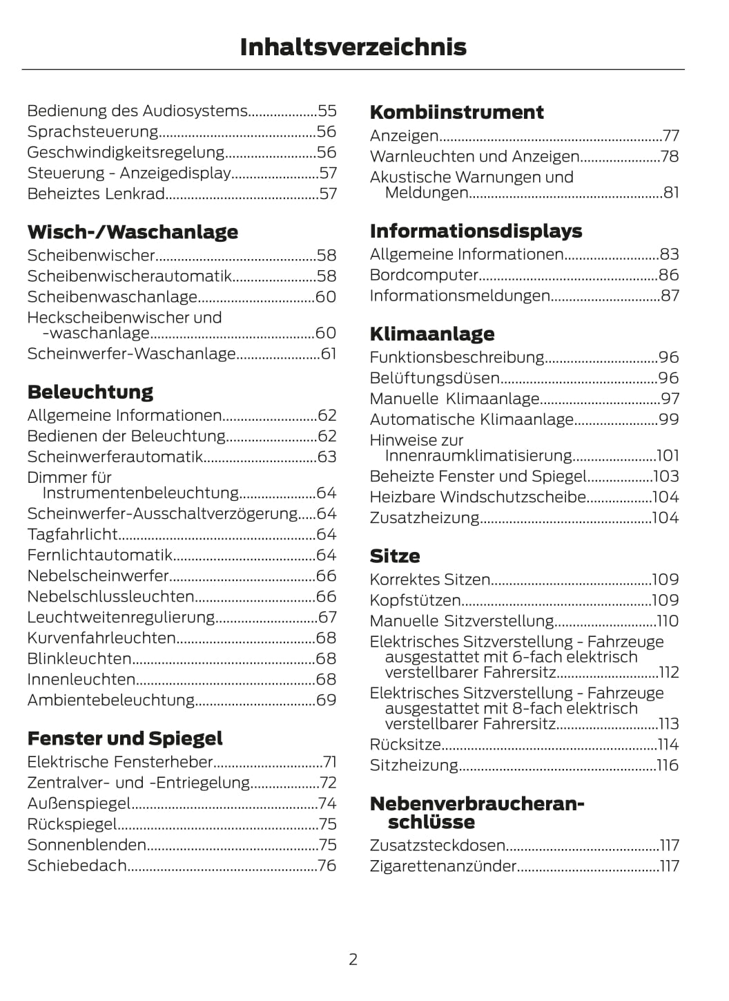 2015 Ford Focus Bedienungsanleitung | Deutsch