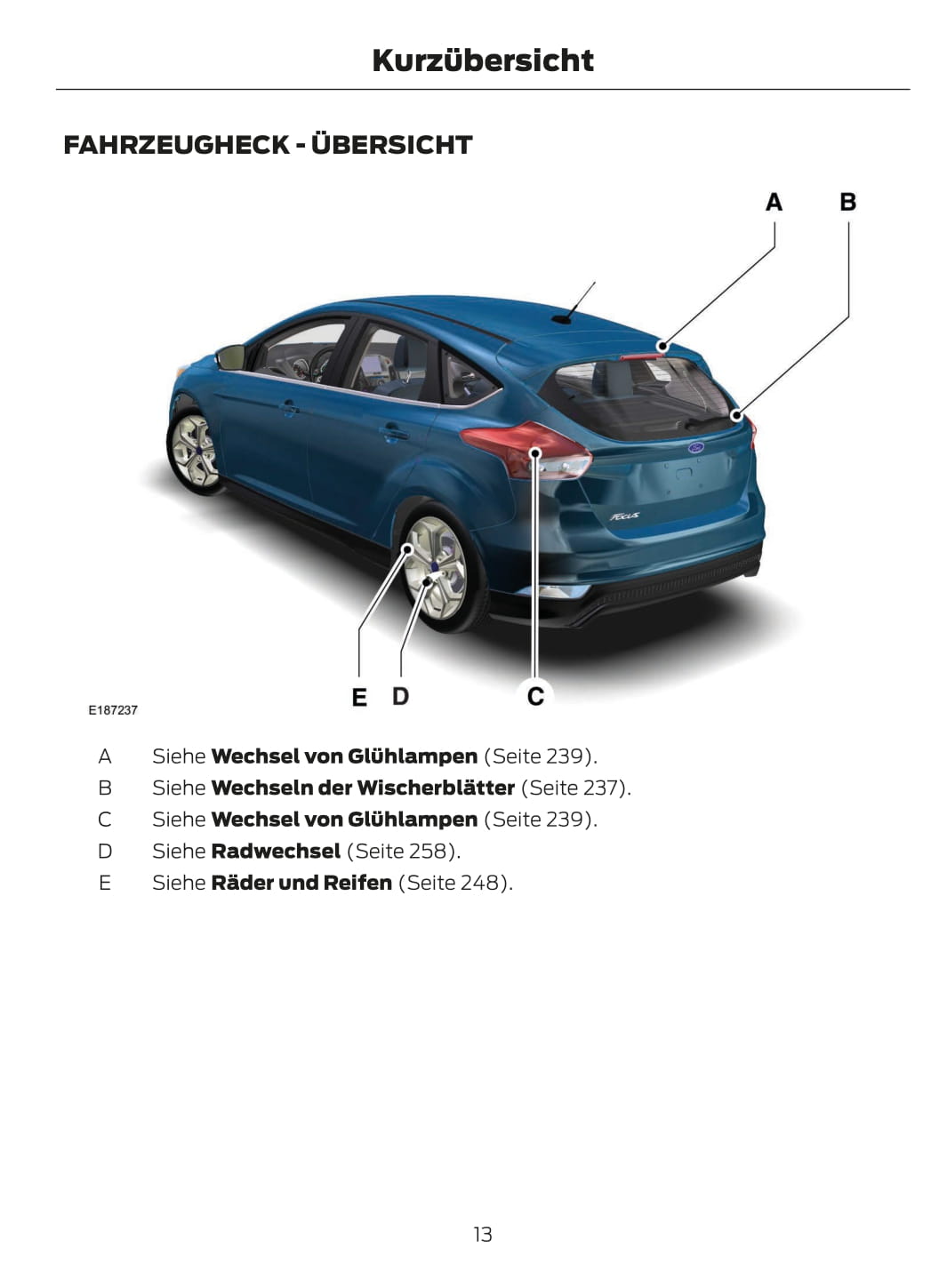 2015 Ford Focus Bedienungsanleitung | Deutsch