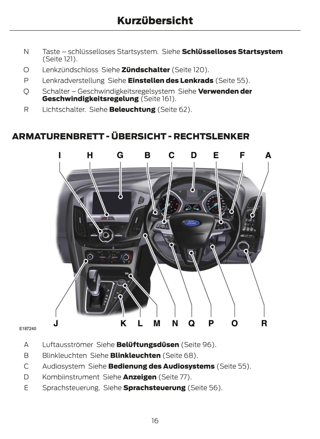 2015 Ford Focus Bedienungsanleitung | Deutsch